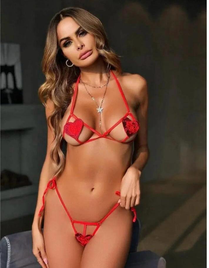 Red Heart Bra and Knickers set